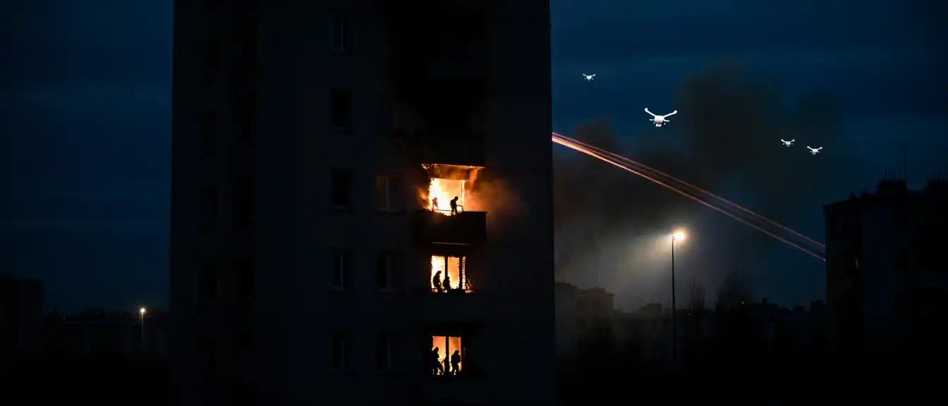 Ночная атака дронов на Подмосковье: пожары в жилых домах и масштабные перехваты в небе