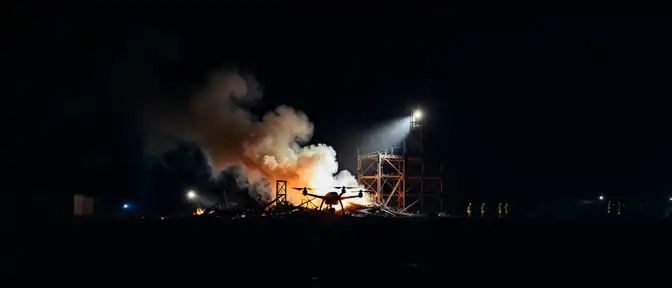 Ночной налет на Тюменскую область: атака дронов привела к возгоранию на производстве