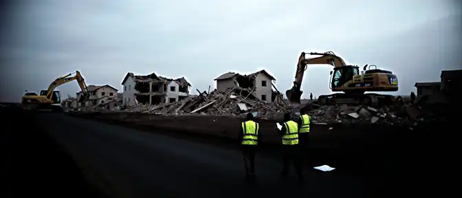 Последствия атаки беспилотников в Истре: на месте разрушений в поселке Пионерский работают спасатели и следователи
