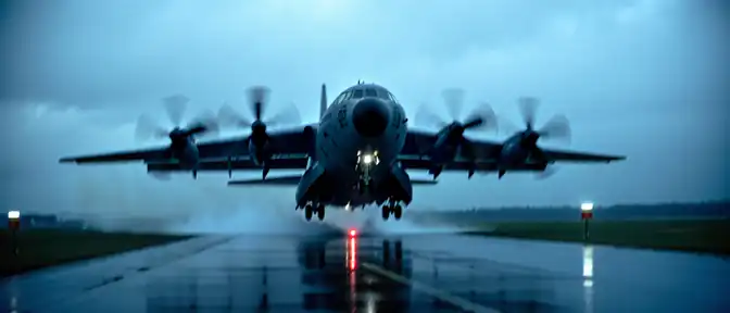 Американский военно-транспортный самолет Lockheed Martin C-130J Hercules совершил экстренную посадку на территории Германии