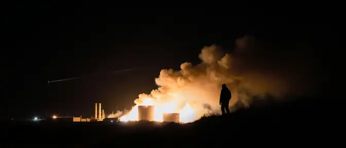 Ночная атака беспилотников: в Калужской области горит промышленный объект