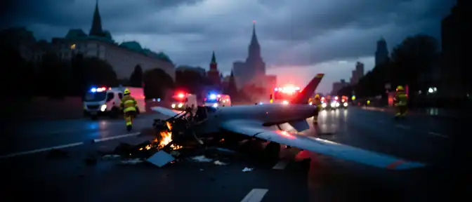 Попытка атаки дронами на столицу: обломки беспилотников были сбиты над Москвой
