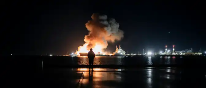 Пожар в порту и закрытие аэропорта: последствия ночного налета дронов на Ленинградскую область
