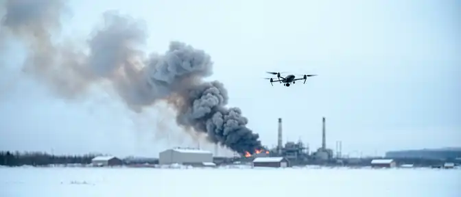 Возгорание на промышленном предприятии в Сургутском районе ХМАО вызвано применением беспилотников